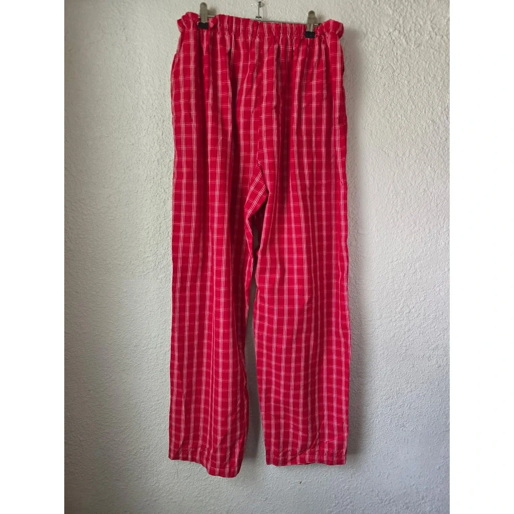 NFL Plaid Pajama‎ Pants Men's Large Red White Sleep Lounge Bottoms